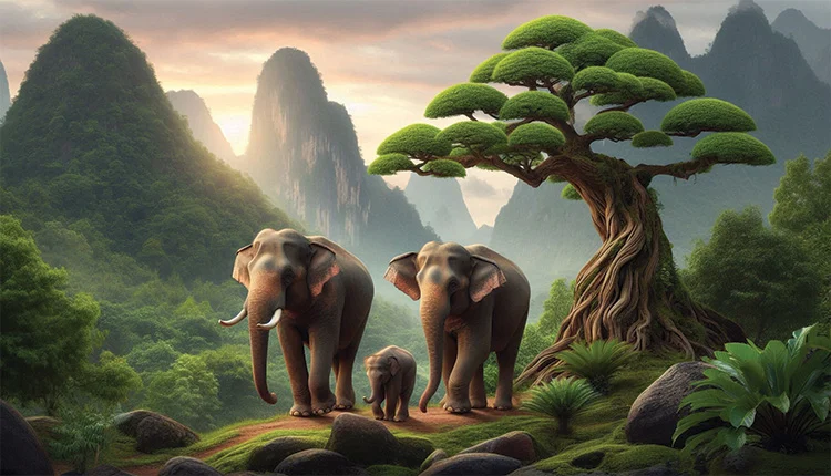 Guardians of the Emerald Valley Wall Art (36" x 20"/45" x 30")