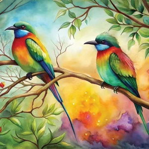Colorful Birds of Nature Wall Art (36" x 20"/45" x 30")