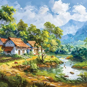 The Riverside Retreat Wall Art (36" x 20"/45" x 30")