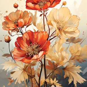 Autumnal Floral Grace Wall Art (36" x 20"/45" x30")