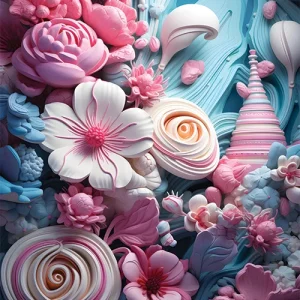 Whirl 3D Floral Wall Art (36" x 20"/45" x 30")