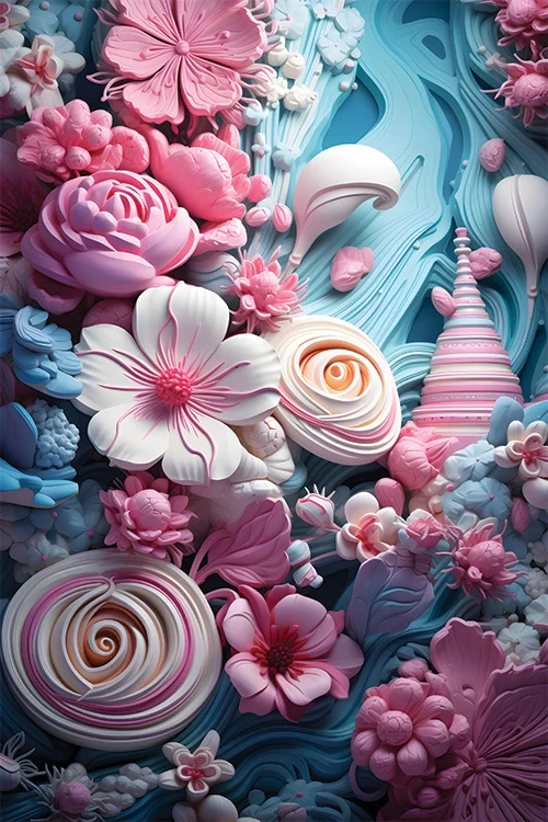 Whirl 3D Floral Wall Art (36" x 20"/45" x 30")