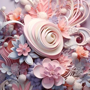 Ethereal 3D flowers Petals Wall Art (36" x 20"/45" x 30")