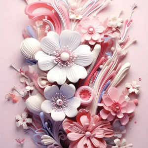 3D-Illusion Paper Bouquet Wall Art (36" x 20"/45" x 30")