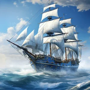 Ocean Majesty Tall Ship Wall Art (36" x 20"/45" x 30")