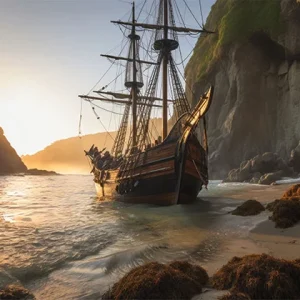 Harbor of Destiny Sailing Ship Wall Art (36" x 20"/45" x 30")