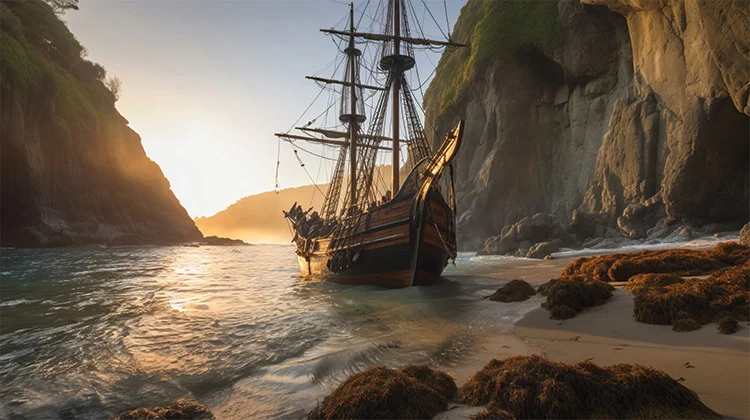 Harbor of Destiny Sailing Ship Wall Art (36" x 20"/45" x 30")