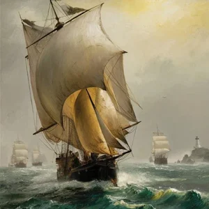 The Ocean’s Majestic Sailing Vessel Wall Art (36"x 20"/45"x 30")