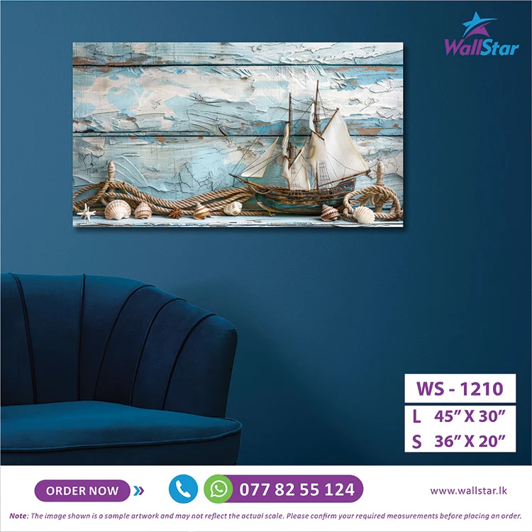 Rustic Nautical Sailboat Wall Art (36"x 20"/45"x 30") - Image 2