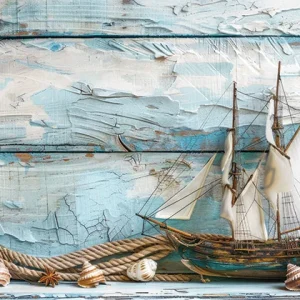 Rustic Nautical Sailboat Wall Art (36"x 20"/45"x 30")