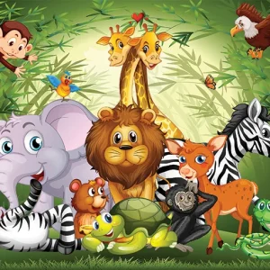 The Wild & Whimsical Jungle Squad Wall Art (36"x 20"/ 45"x 30")