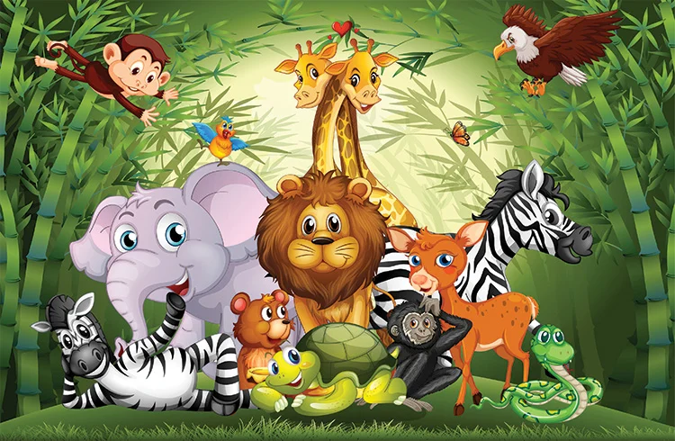 The Wild & Whimsical Jungle Squad Wall Art (36"x 20"/ 45"x 30")