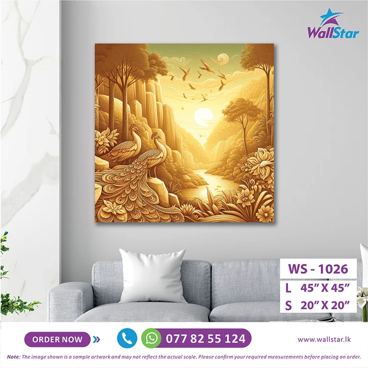 Majestic Peacocks & Valley Wall Art (20"x 20"/45"x 45") - Image 2