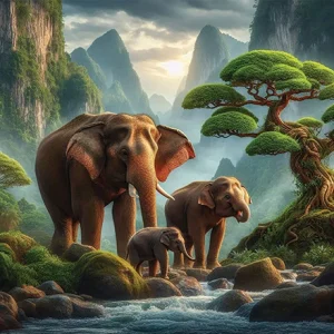 Mist-Veiled Giants Wall Art (36"x 20"/45"x 30")