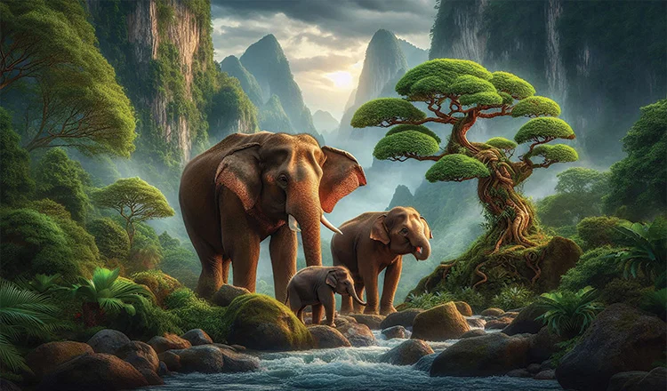 Mist-Veiled Giants Wall Art (36"x 20"/45"x 30")